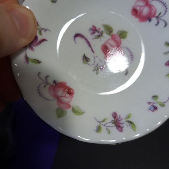 Adderley England Fine Bone China Floral Butter Pat Plate - Picture 3 of 6